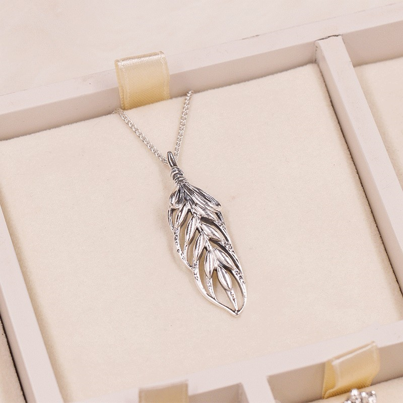 pandora silver floating grains necklace