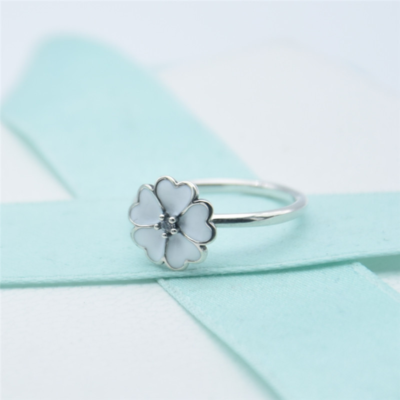 pandora sterling silver primrose cz enamel ring