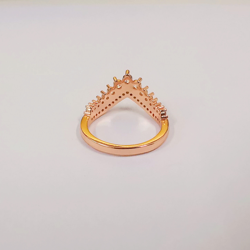 sparkling 925 sterling silver princess wish wishbone style cz ring