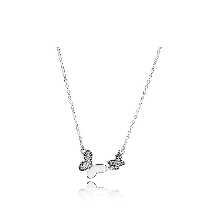 pandora silver butterfly necklacke with 45cm chain