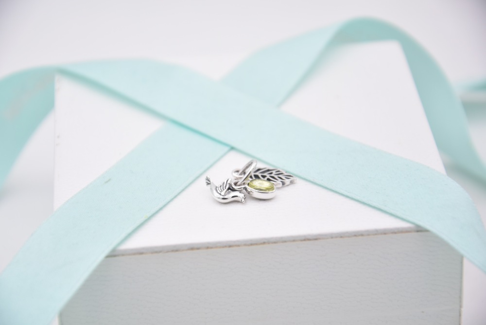 peridot forest trinity pandora sterling silver charm