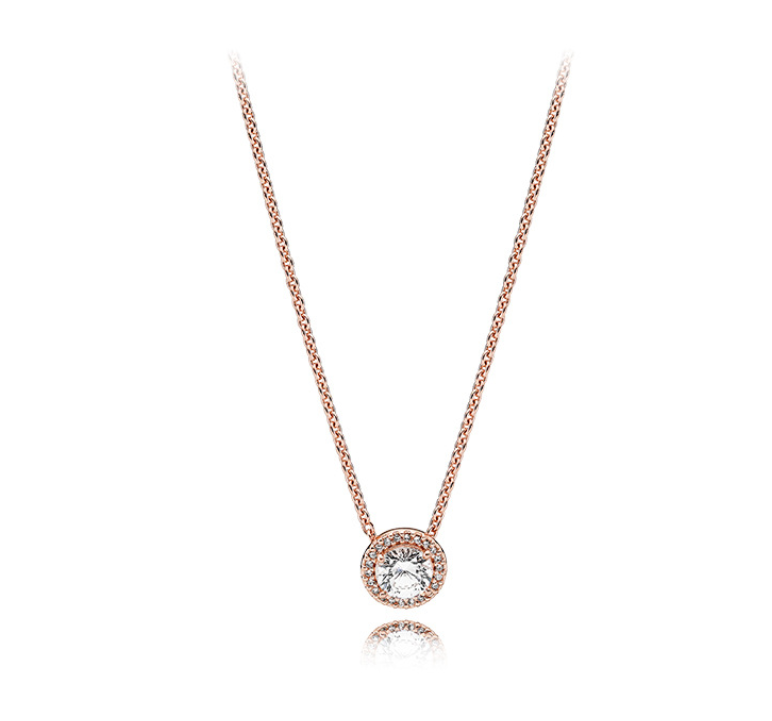 classic elegance pandora rose gold plated necklace