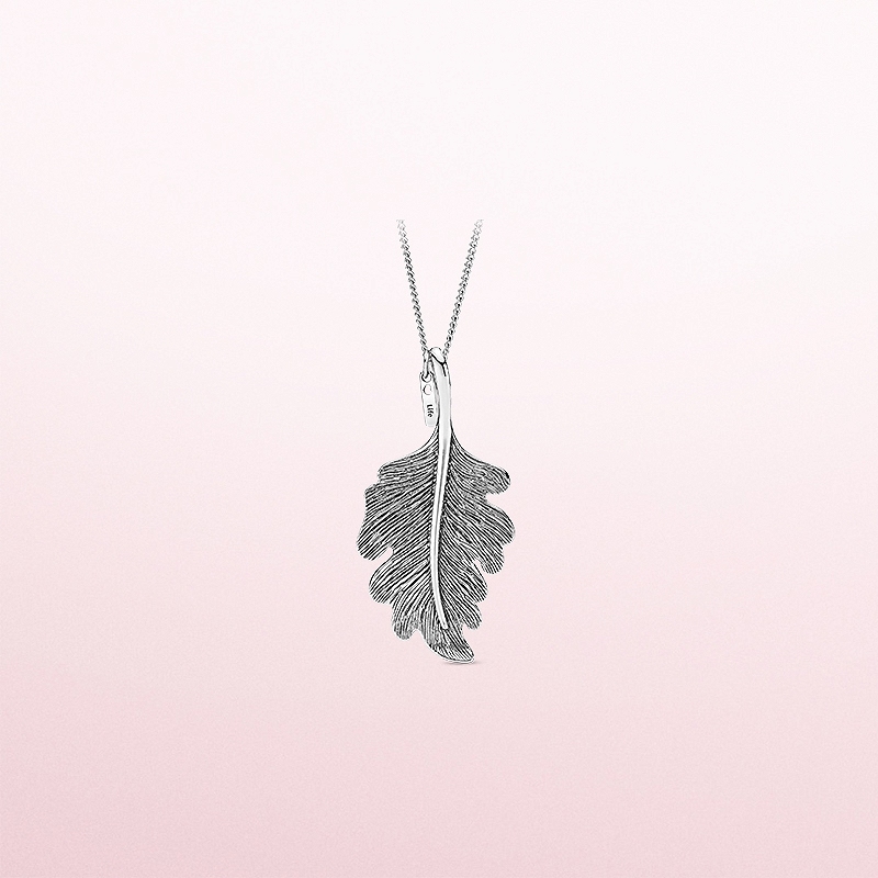 pandora oak leaf necklace 70 cm chain
