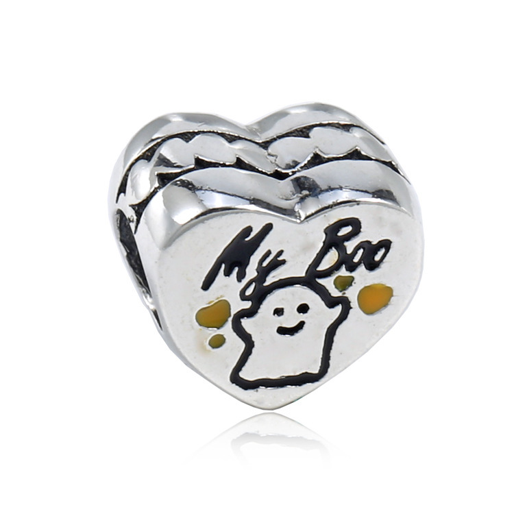 my boo ghost pandora heart halloween silver charm
