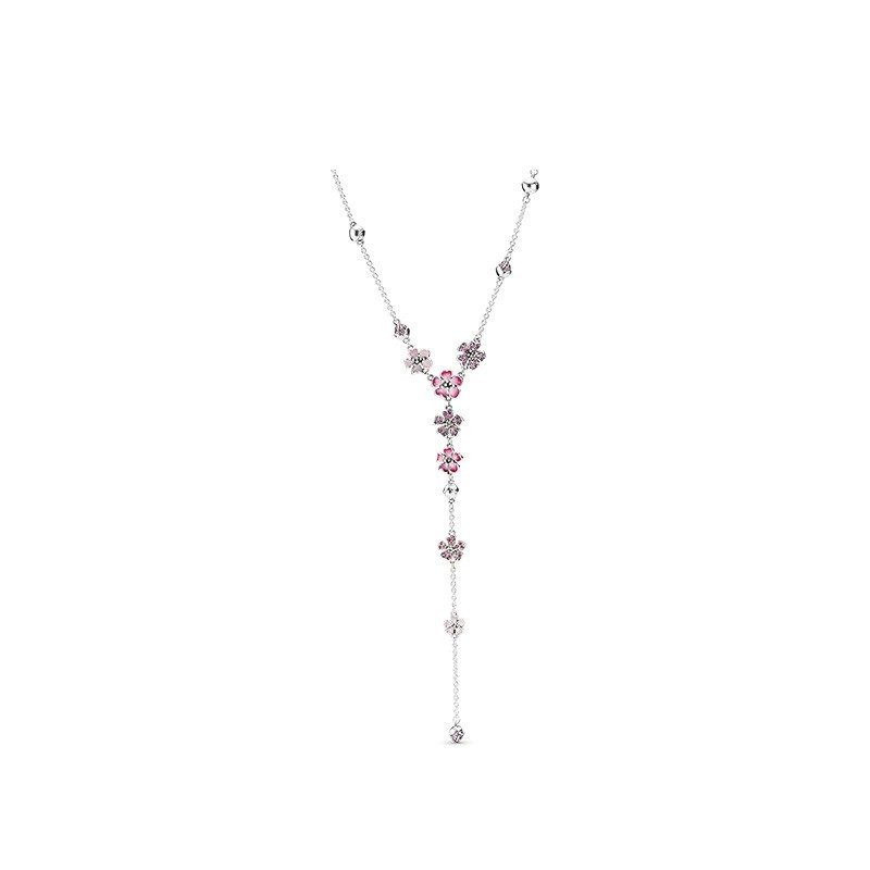 pandora dazzling daisies necklace, clear cz,