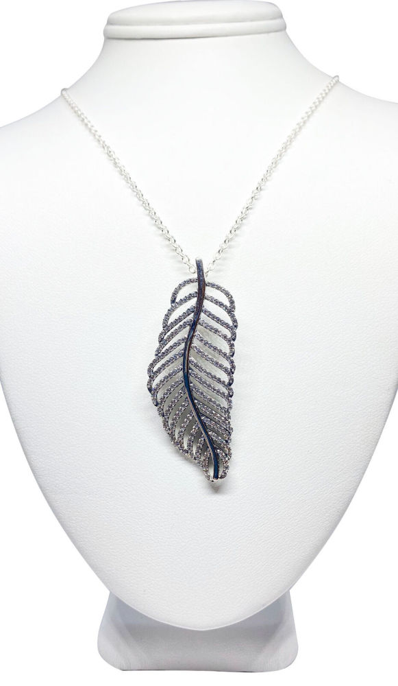 pandora light as a feather necklace charm silver