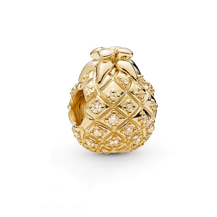 pandora charm shine golden pineapple gold color s925