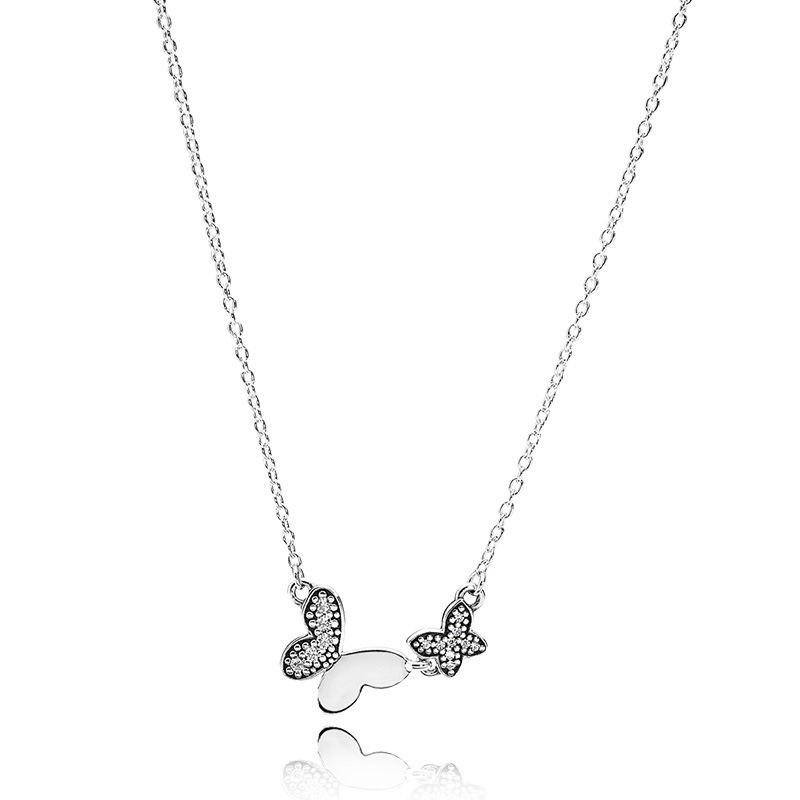 pandora silver butterfly necklacke with 45cm chain