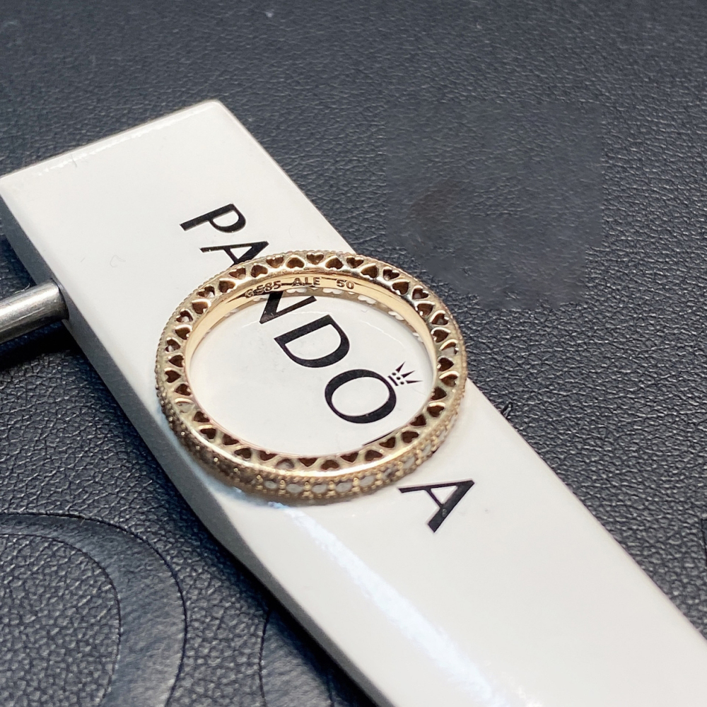 hearts of pandora ring gold eternity band