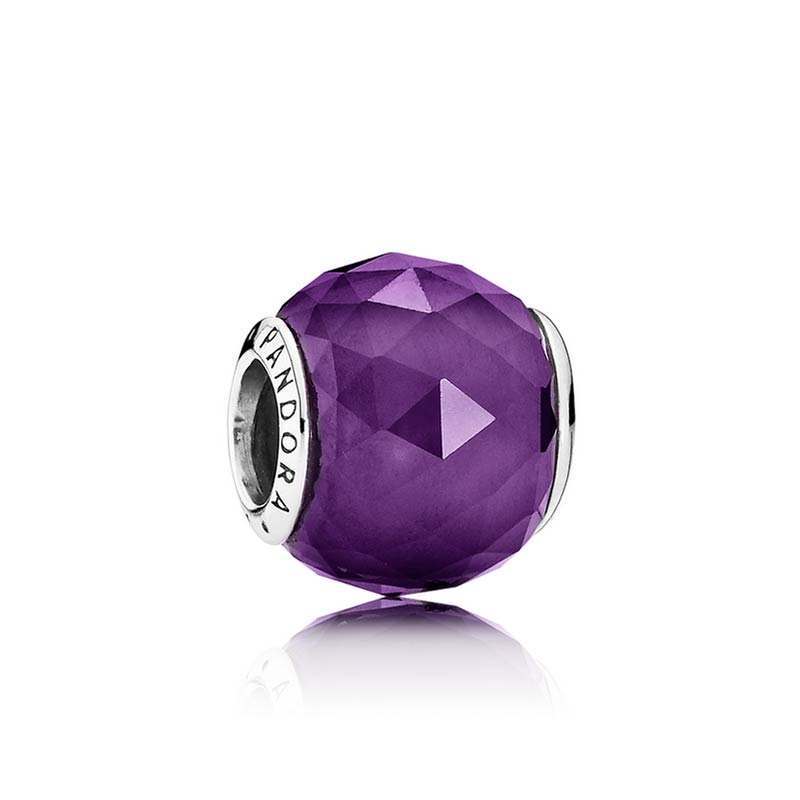 pandora charm geometric facet royal purple