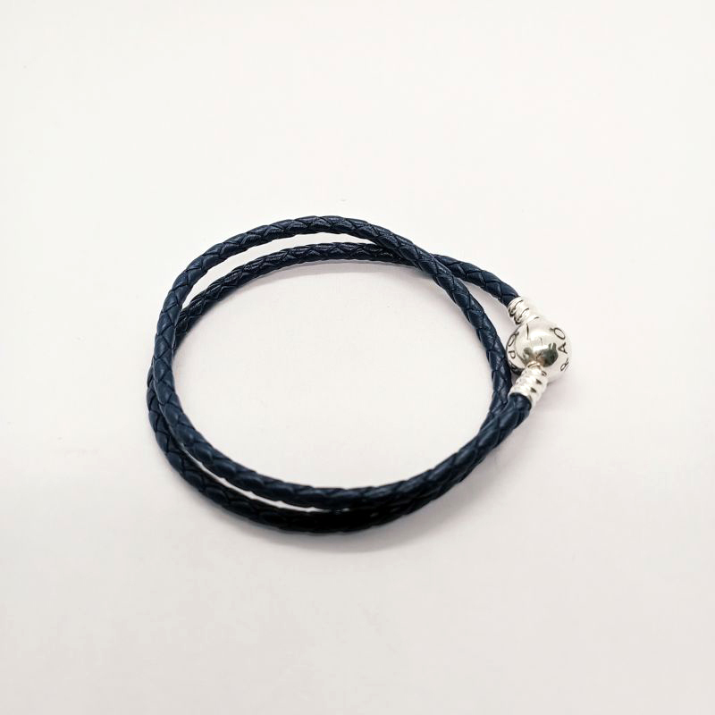 pandora bracelet braided leather dark blue