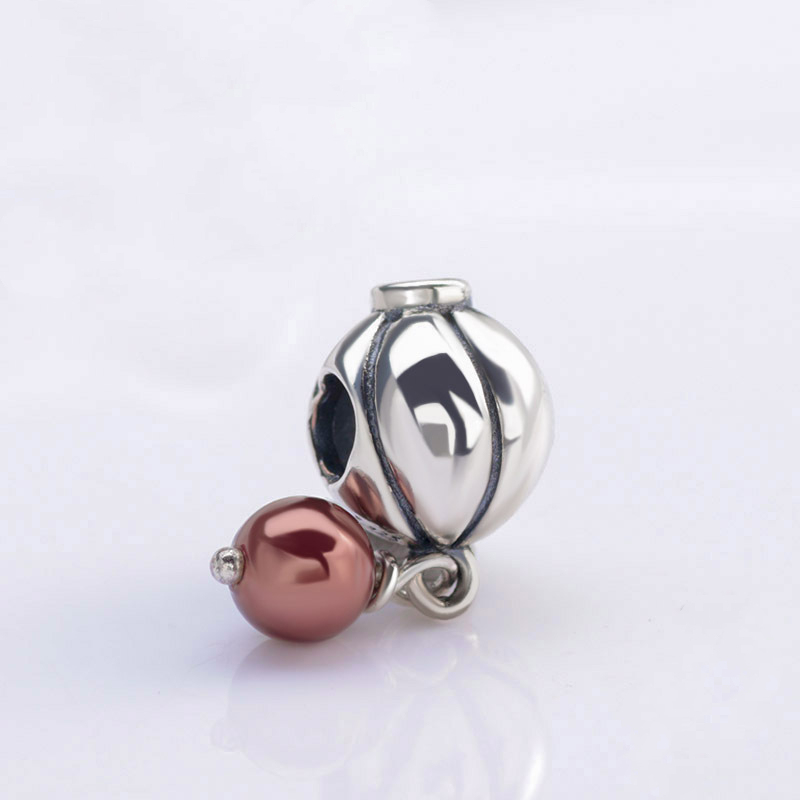 pandora blossom, silver brown pearl charm