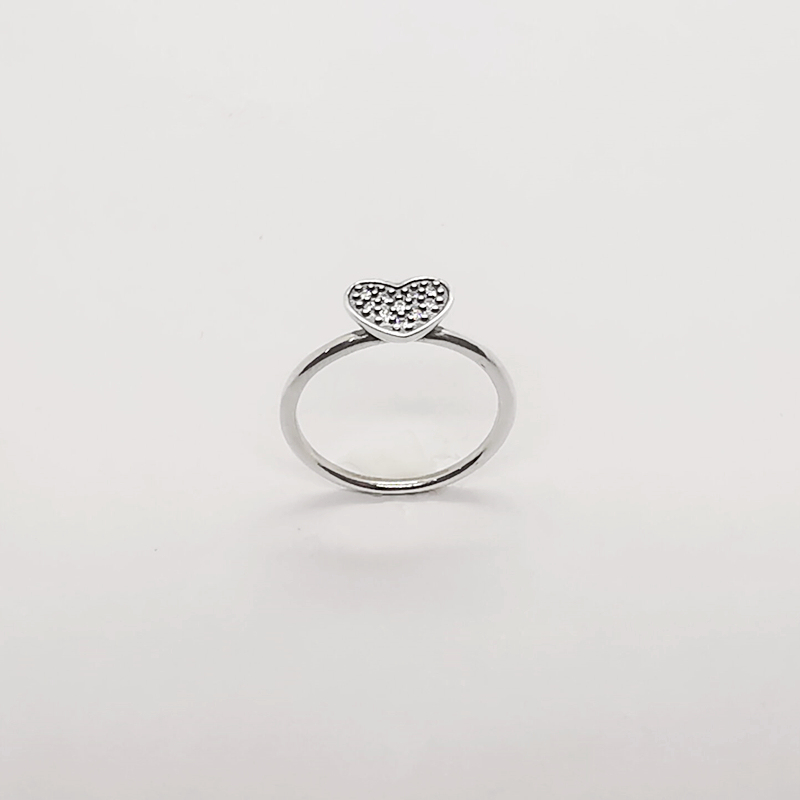 pandora sterling silver clear pave heart cz ring