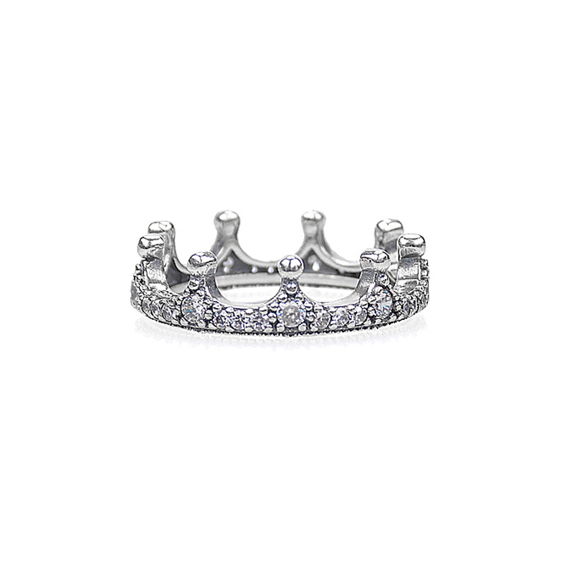 pandora clear sparkling crown ring