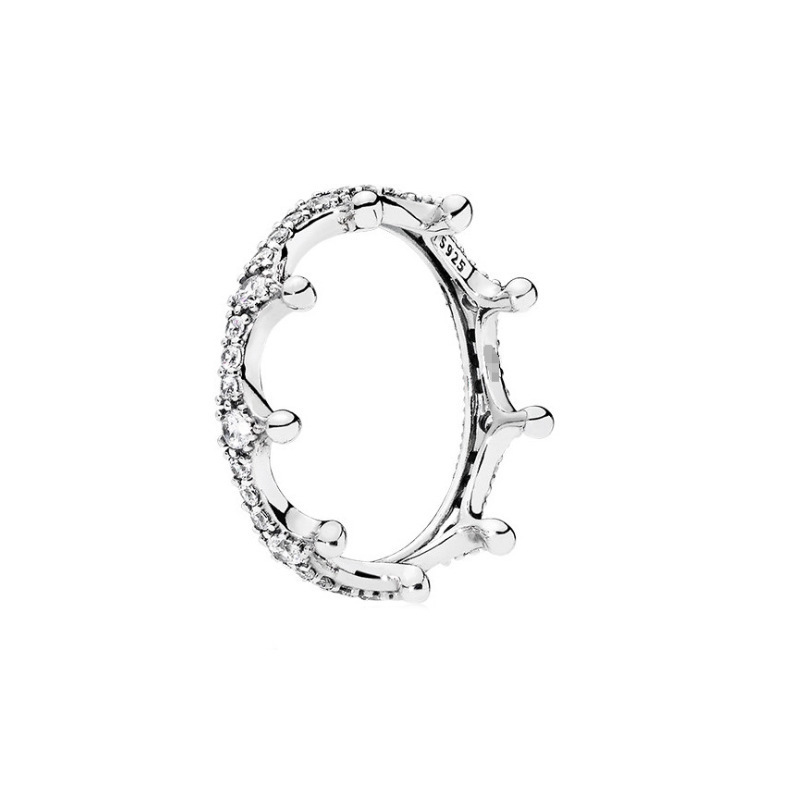 pandora clear sparkling crown ring