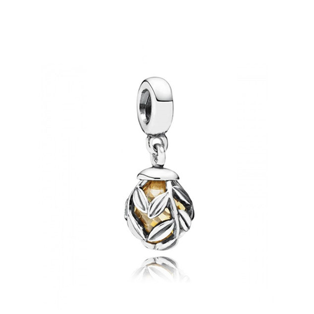 pandora faceted laurel leaves dangle charm