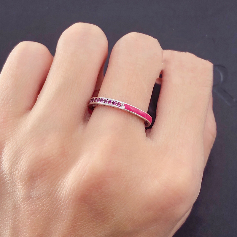 pandora ring radiant hearts orchid ring