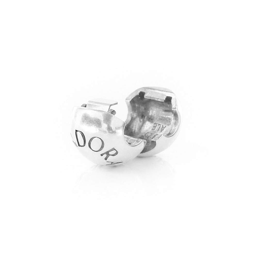 pandora sterling silver signature logo clip charm