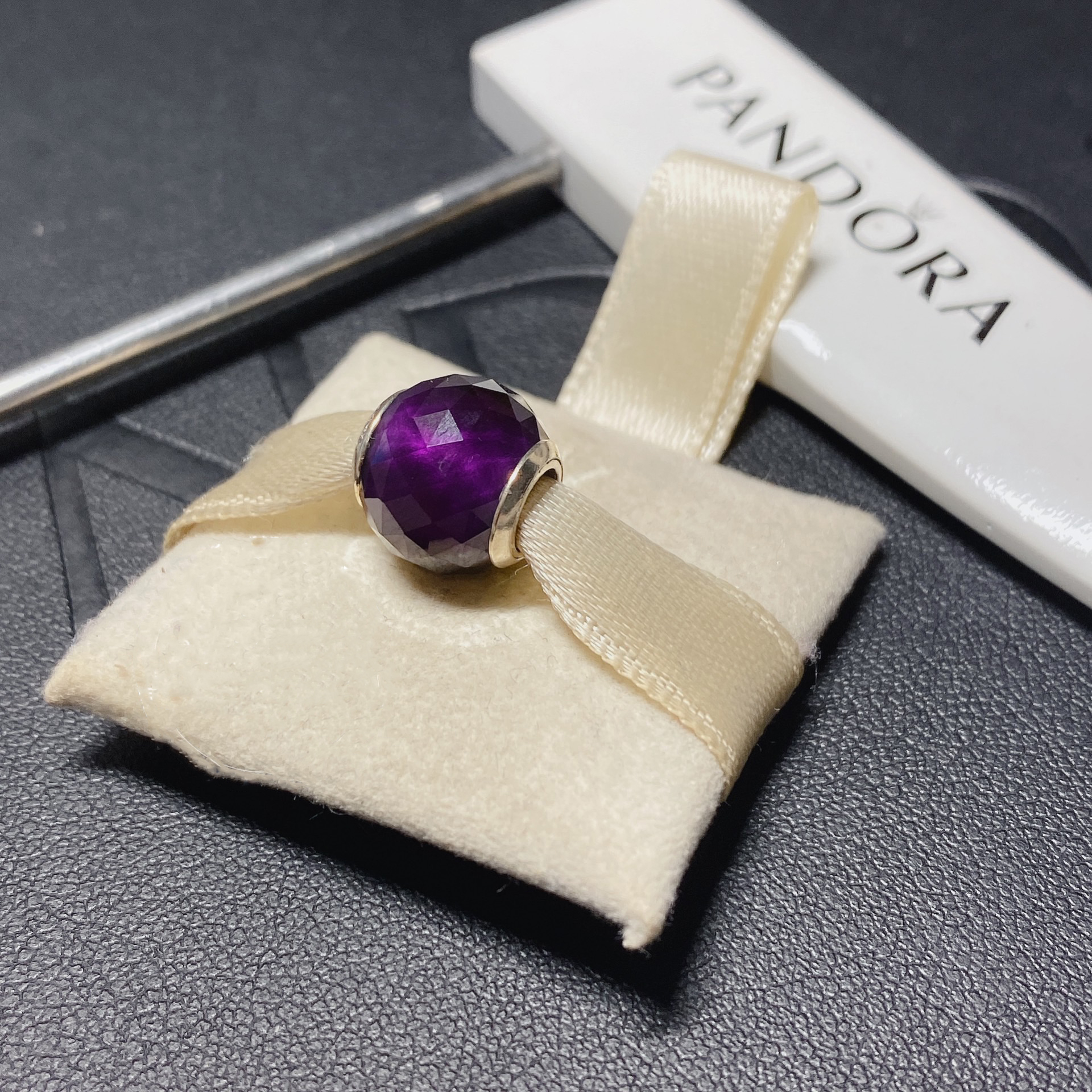 pandora charm geometric facet royal purple