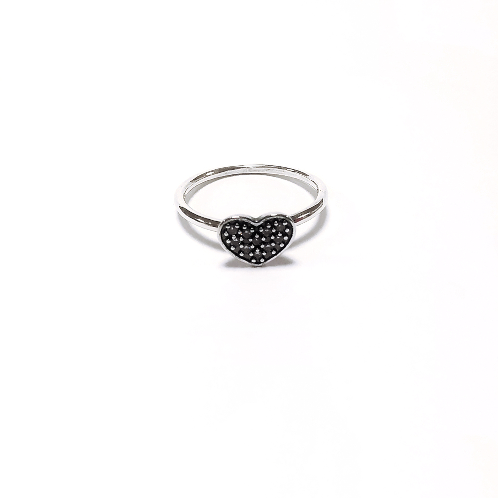 pandora sterling silver clear pave heart cz ring