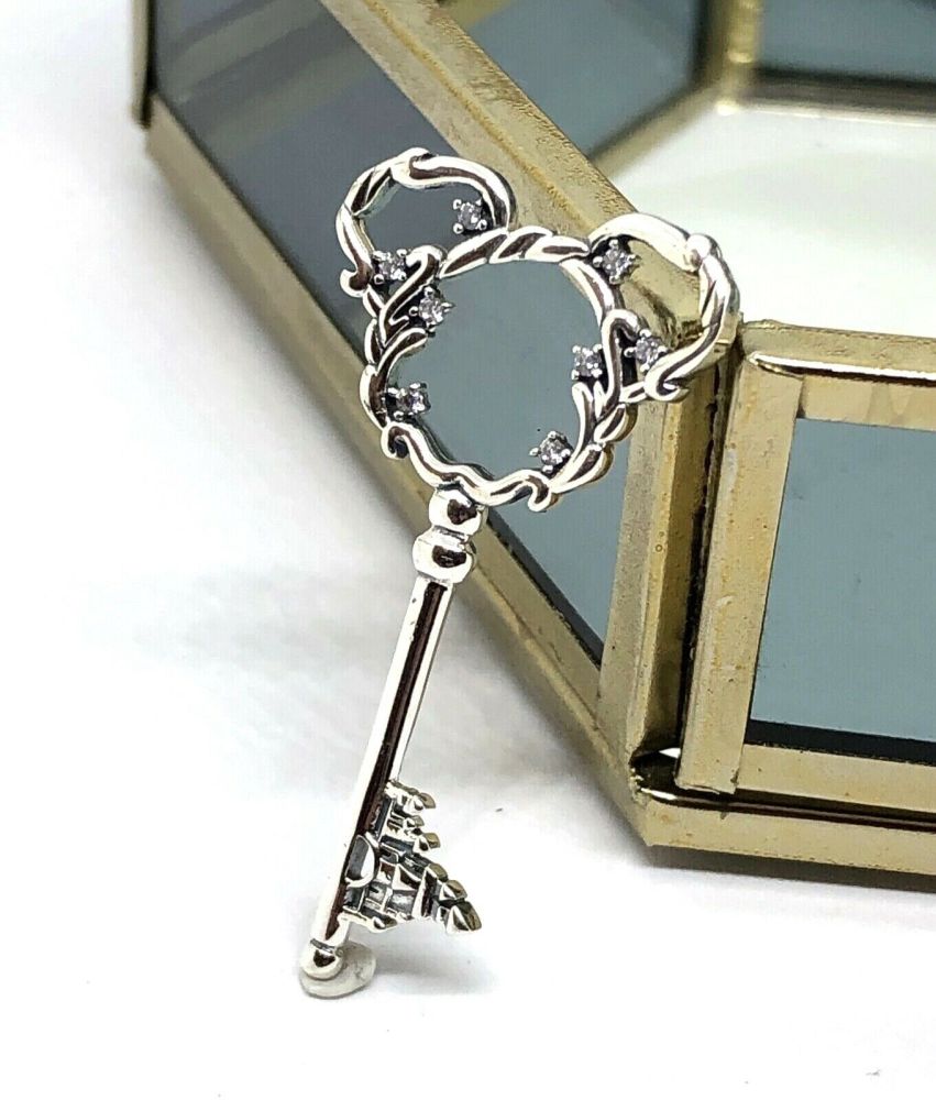 New Pandora Disney Parks Mickey Mouse Castle Key Pendant