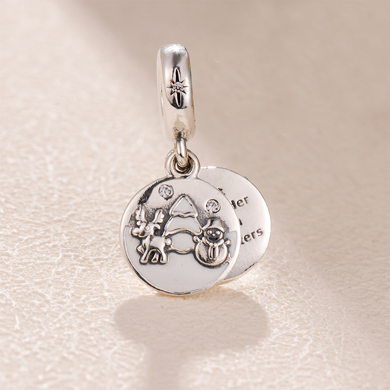 pandora dangle charm "snowy scene"