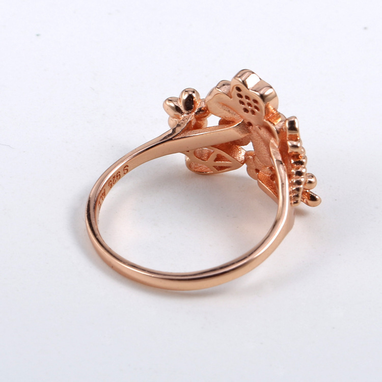 pandora rose gold wildflower meadow pink cz ring size