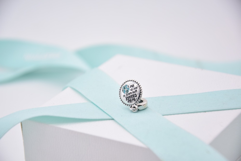 pandora silver be the change you want to see dangle bead