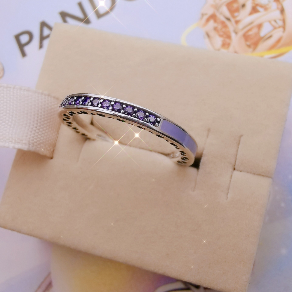 pandora radiant hearts lavender purple cz ring