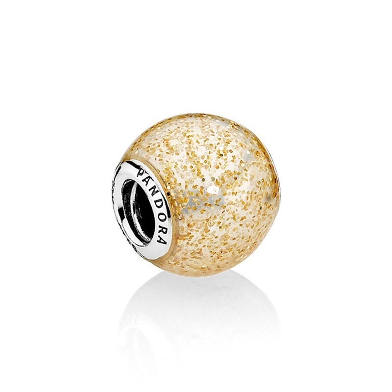 pandora golden glitter ball charm