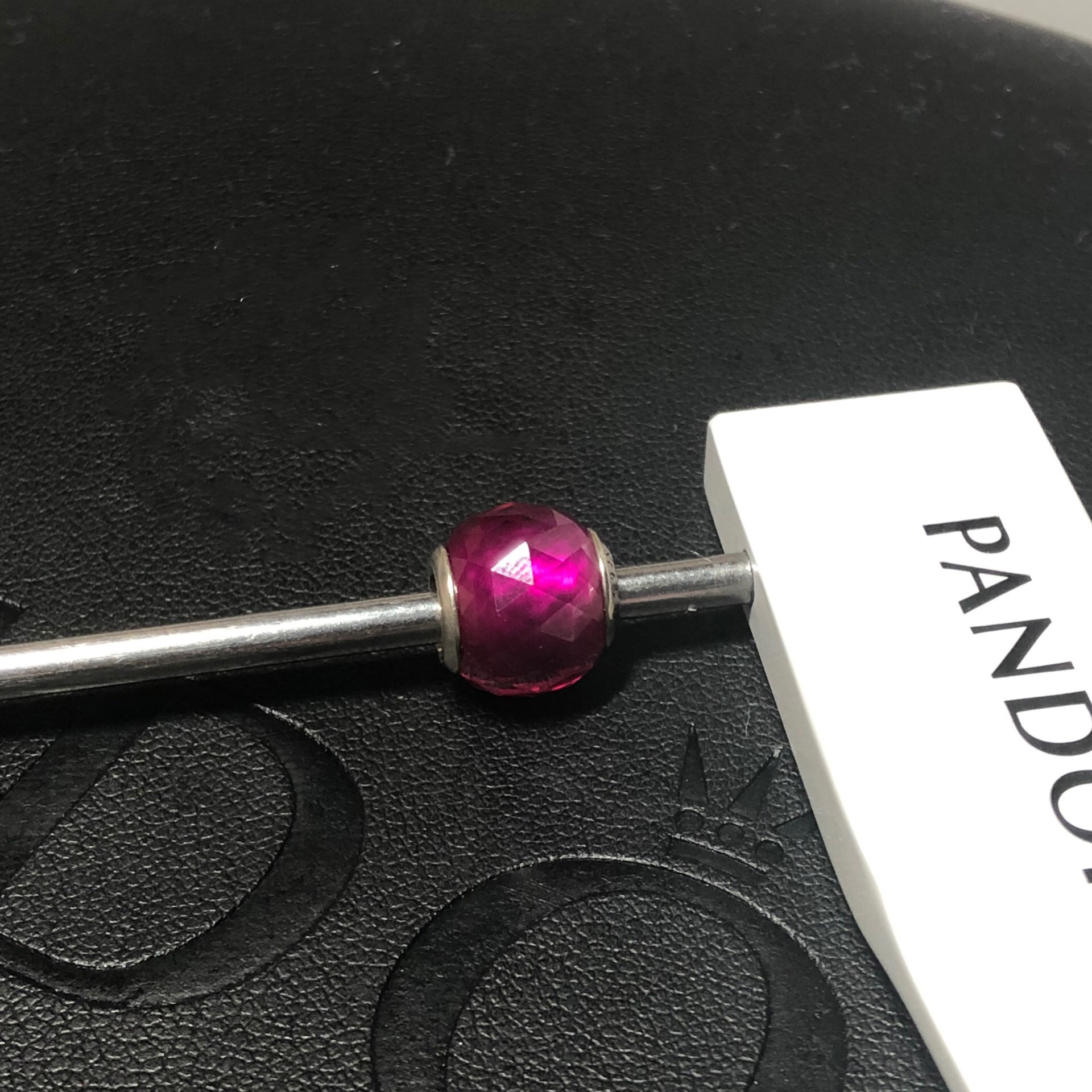 pandora geometric facets synthetic ruby charm