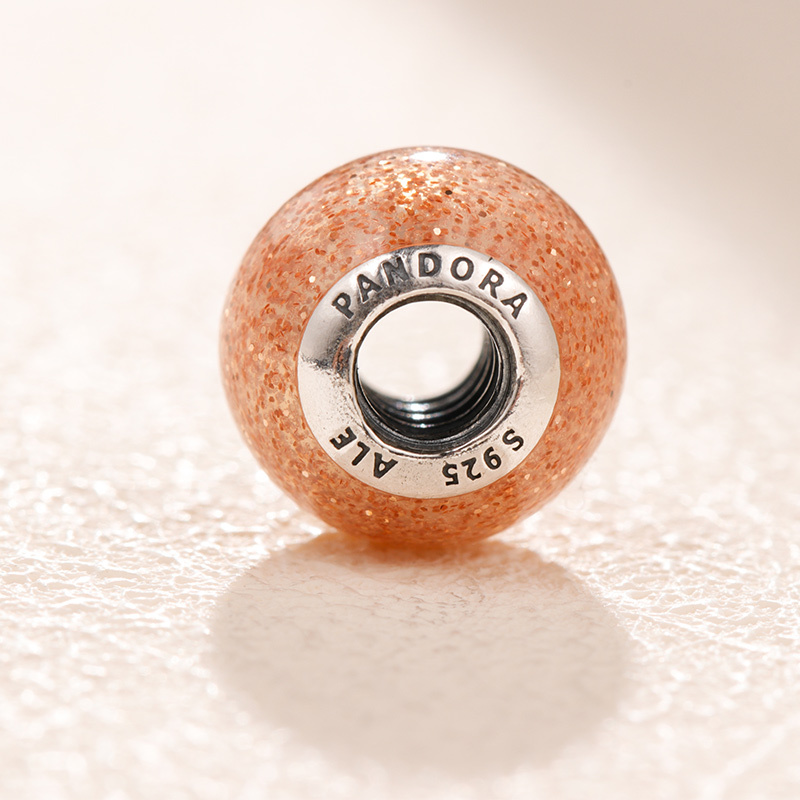 pandora, rose golden glitter ball charm