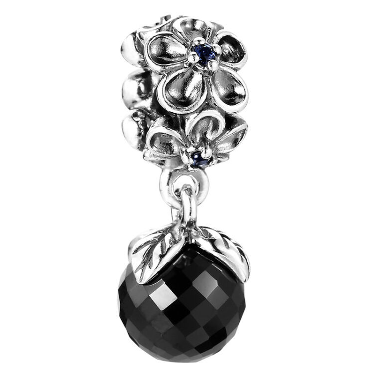 pandora garden odyssey black spinel dangle charm