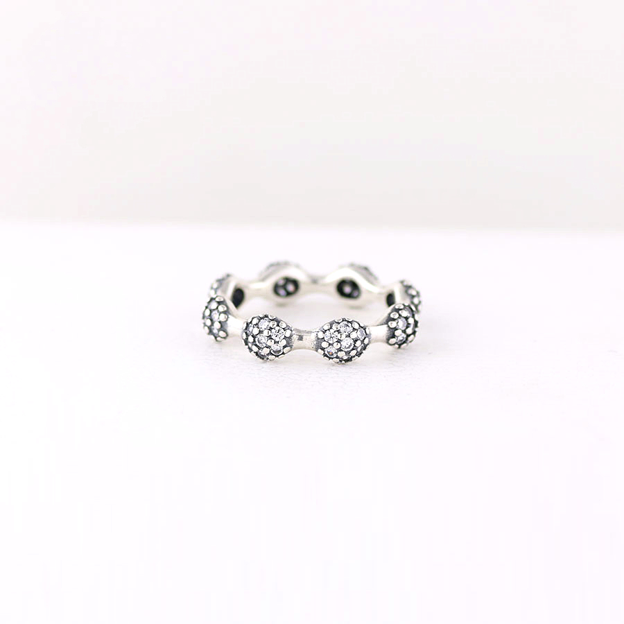 pandora sterling silver fancy 8 pod black cz ring