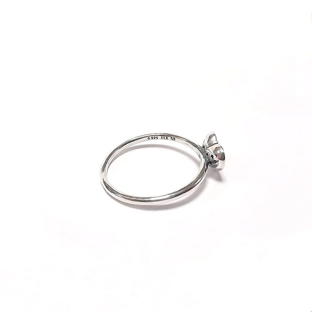 pandora sterling silver clear pave heart cz ring