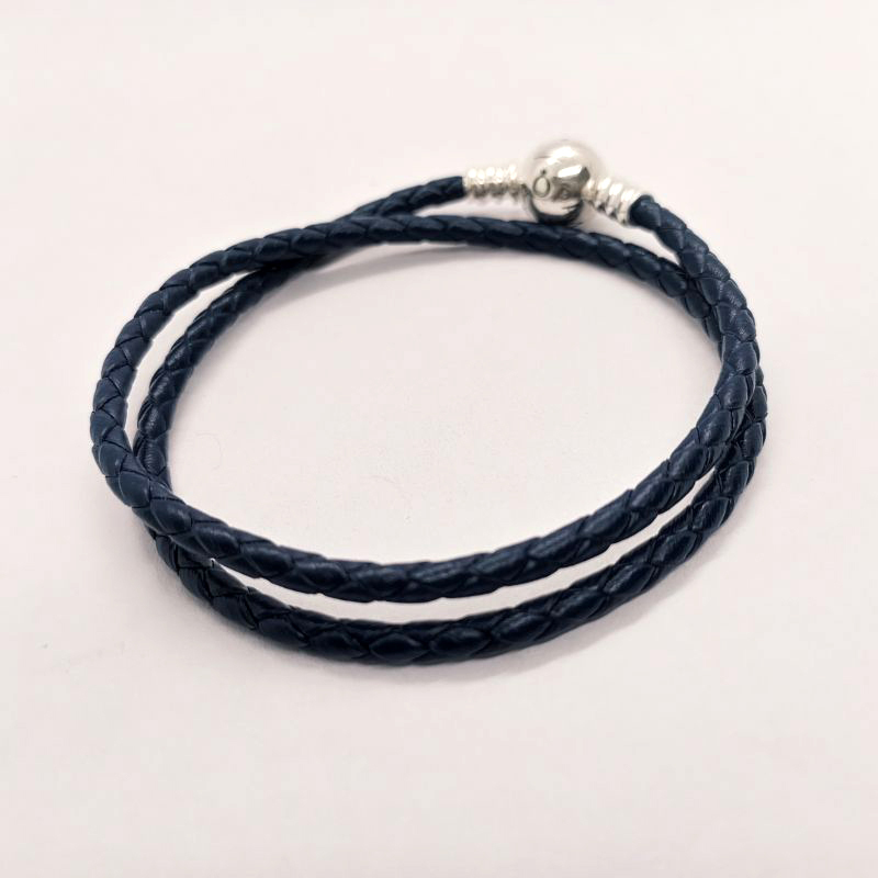 pandora bracelet braided leather dark blue