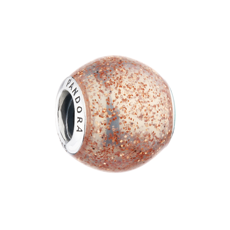 pandora, rose golden glitter ball charm