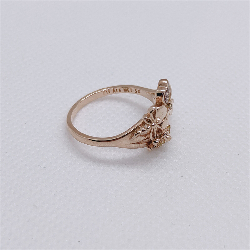 pandora rose gold wildflower meadow pink cz ring size