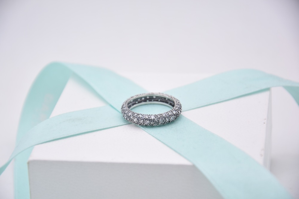 pandora clear white cosmic stars sterling silver ring