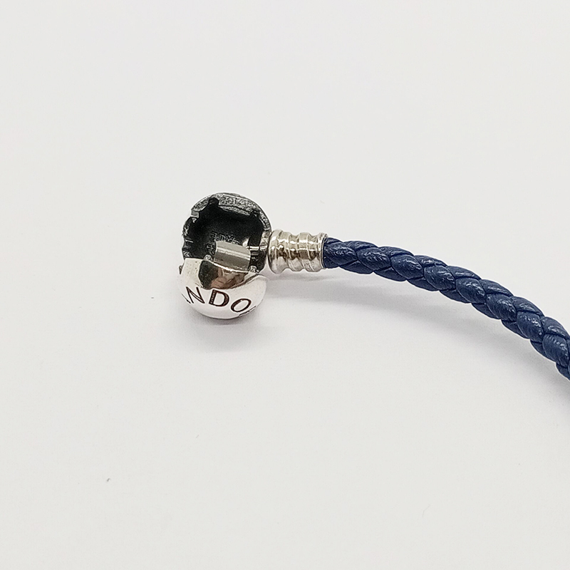 pandora bracelet braided leather dark blue