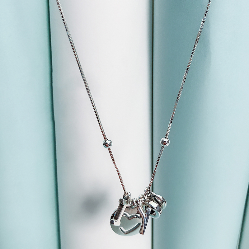 pandora valentine's i love you necklace dangling letters -60 cm