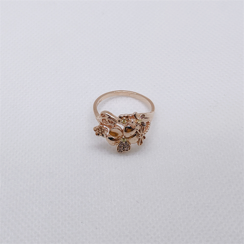 pandora rose gold wildflower meadow pink cz ring size