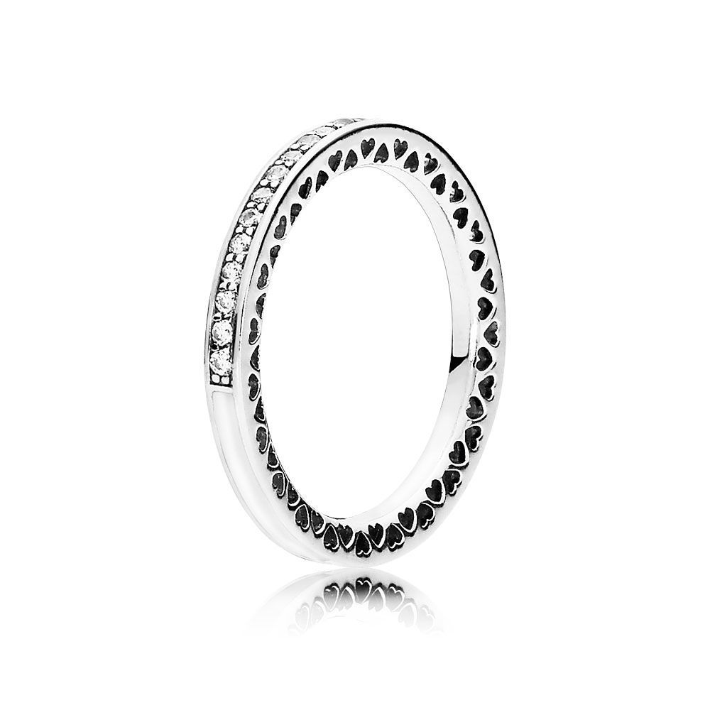 pandora silver radiant hearts ring