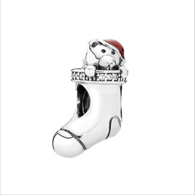 pandora silver rare red hat christmas stocking sock charm