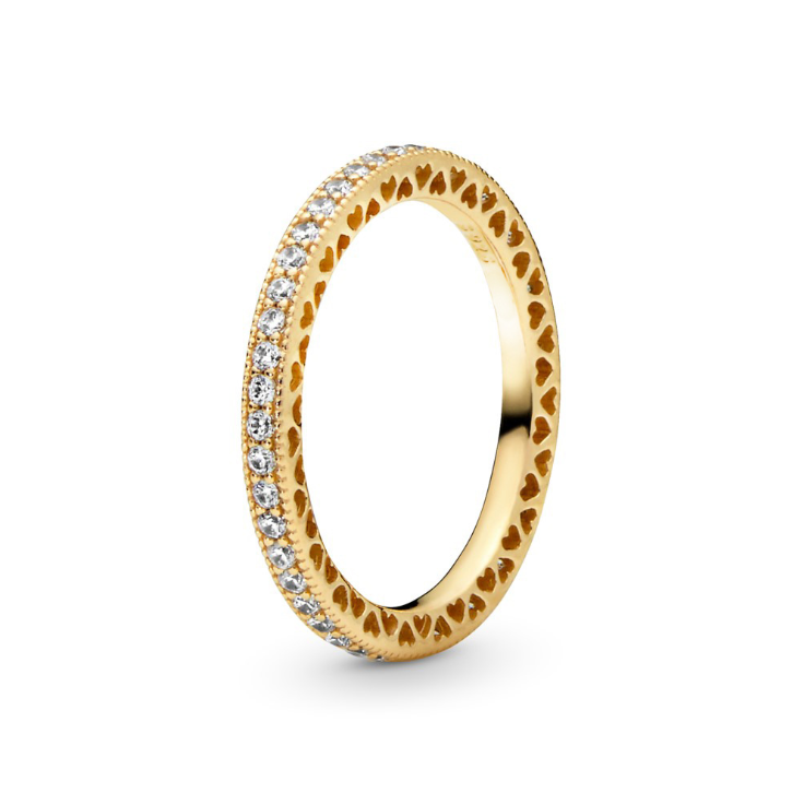 hearts of pandora ring gold eternity band
