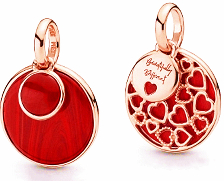 pandora rose & green murano glass pendant