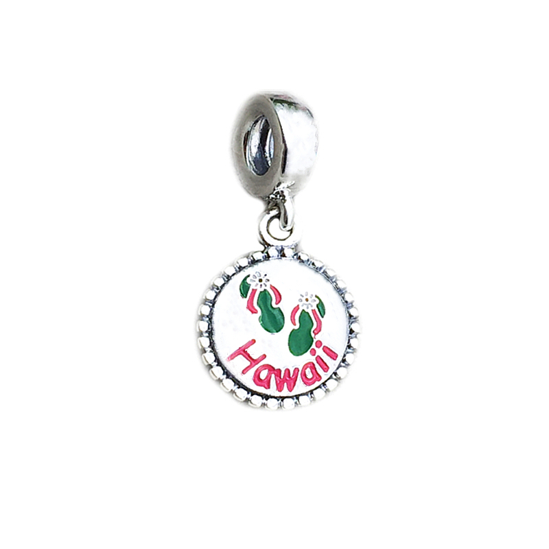pandora hawaii flip flops & flowers dangle charm s925 ale