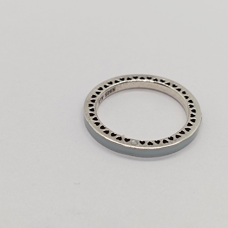Pandora heart-shaped bright blue ring