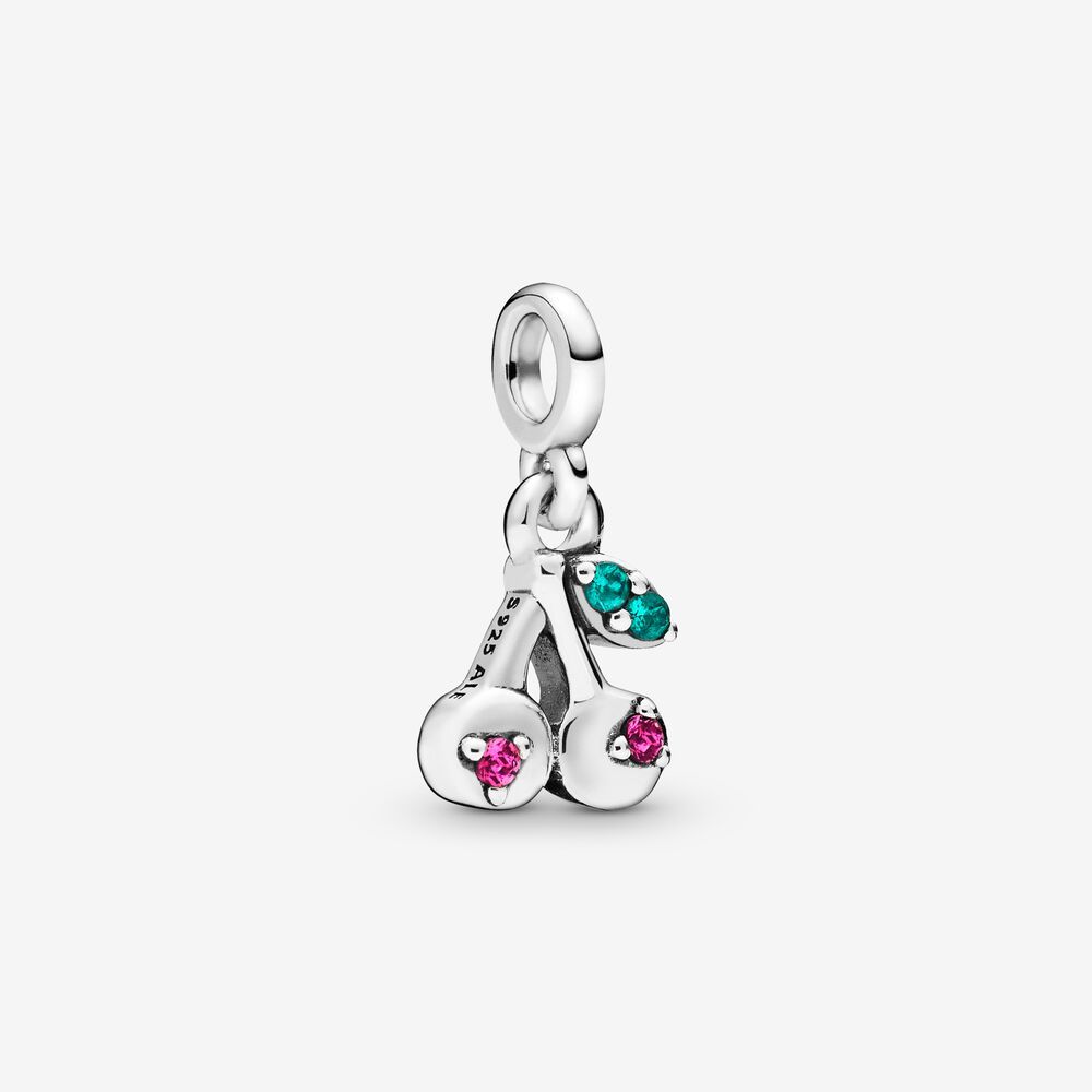 Pandora Me My Cherry, Cerise & Green Crystal Charm