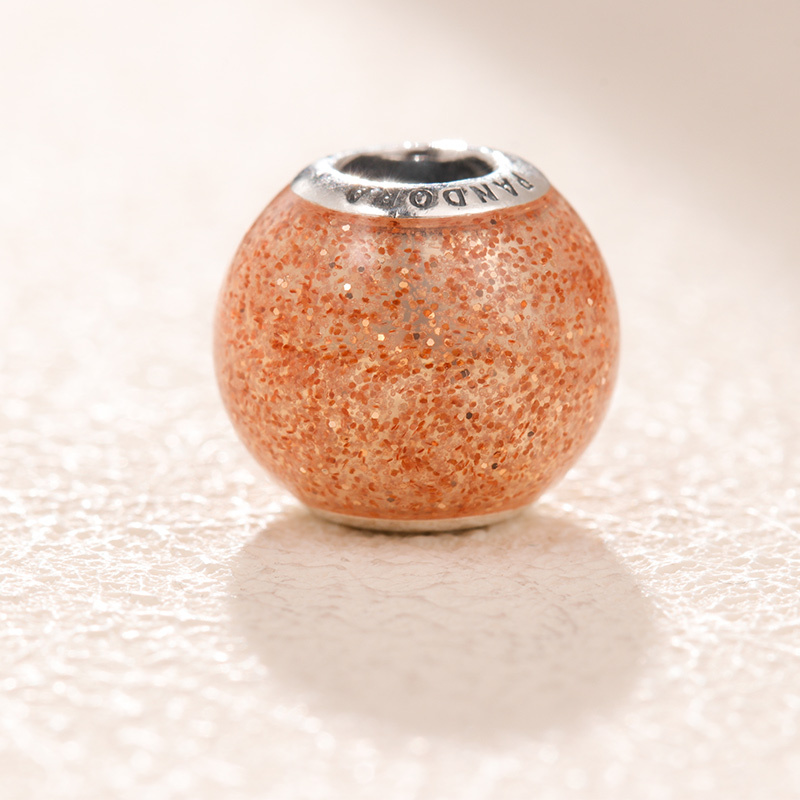 pandora, rose golden glitter ball charm